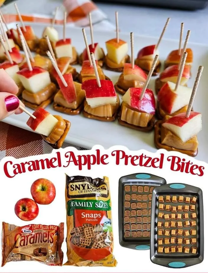 Caramel Apple Pretzel Bites