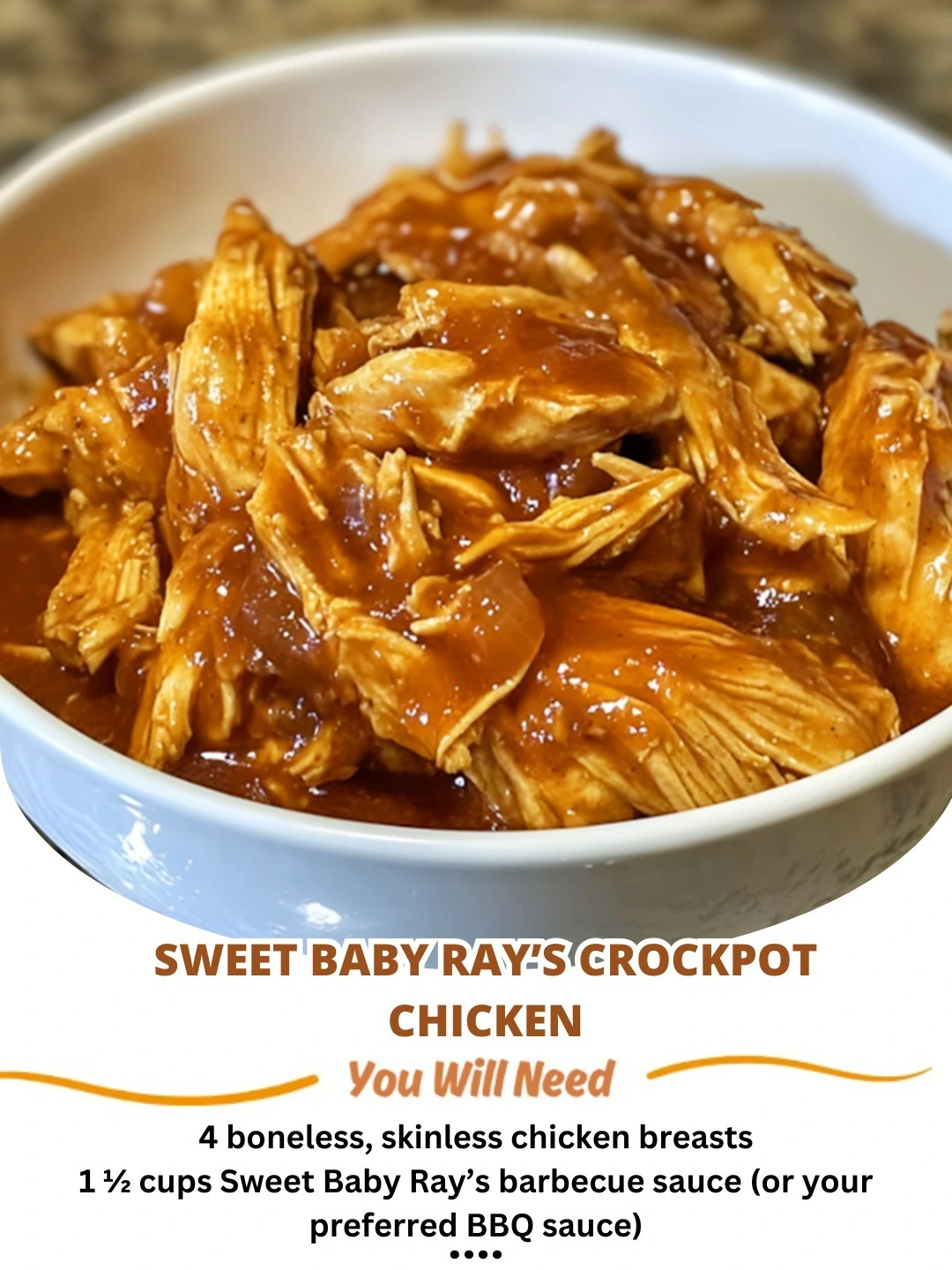 Sweet Baby Ray’s Crockpot Chicken 🍗🔥