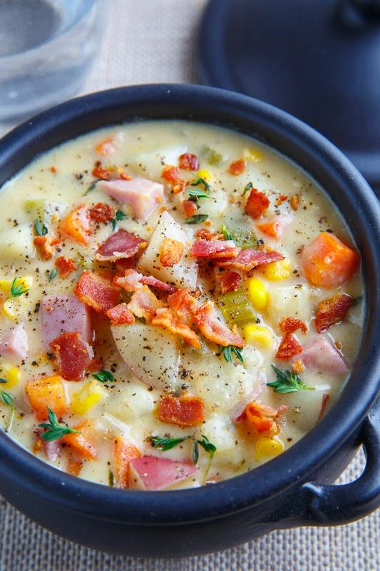 Smoked Ham, Potato And Corn Chowder