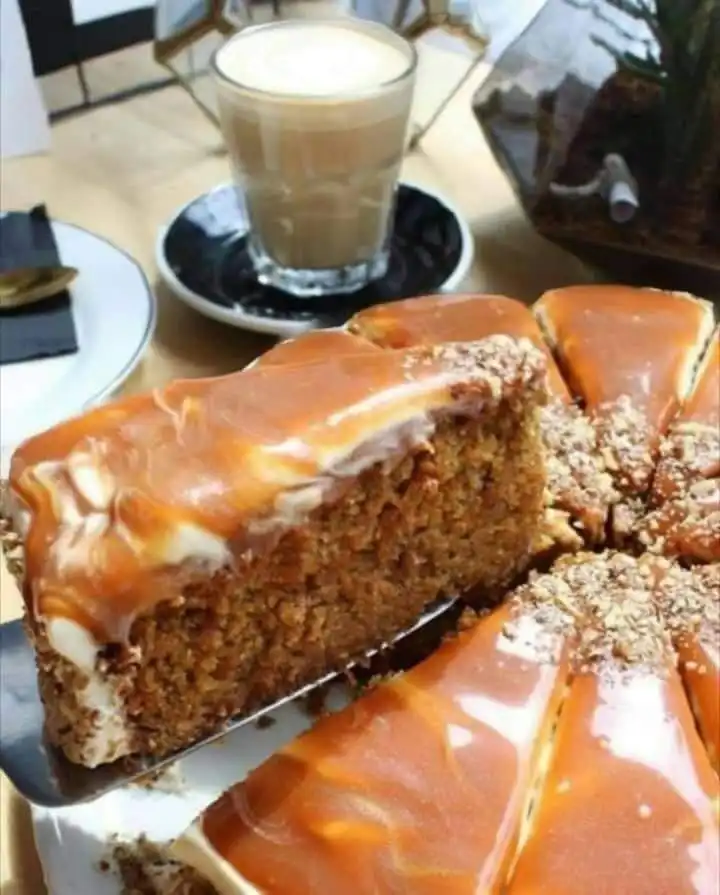 Homemade caramel cake