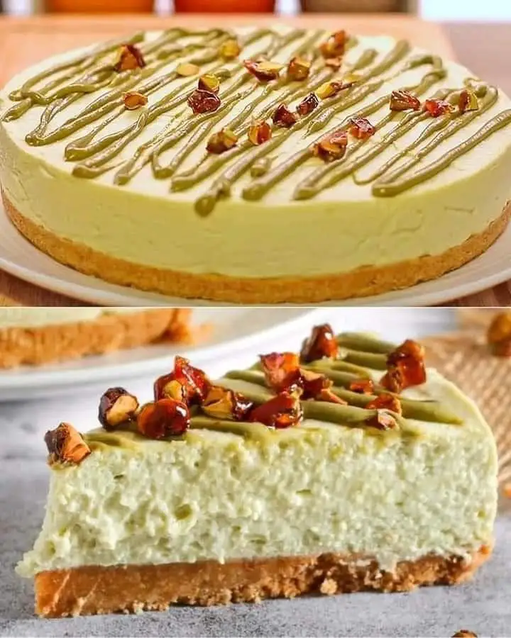 Cheese and Pistachio cheesecake
