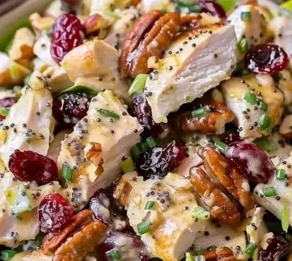 Chicken Salad With Cranberries, Pecans And Poppy Seed Dressing