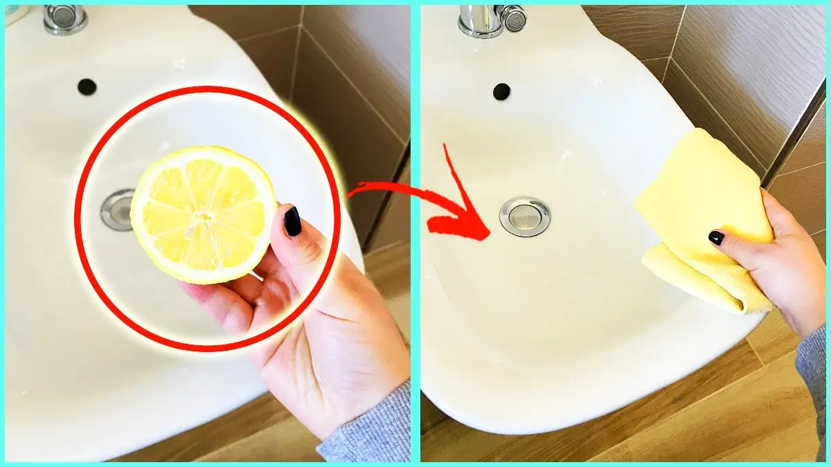 HOW TO USE HALF A LEMON TO WHITE BATHROOM CERAMIC