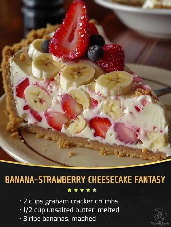 Banana-Strawberry Cheesecake Fantasy