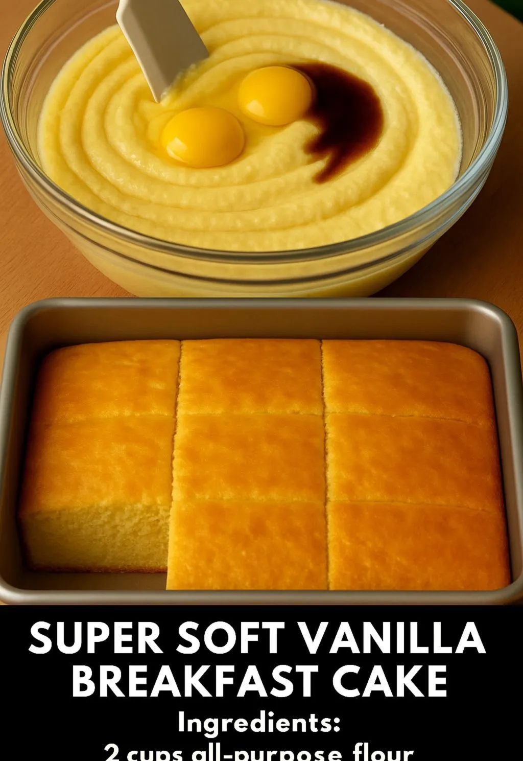 Super Soft Vanilla Breakfast Cake Recipe