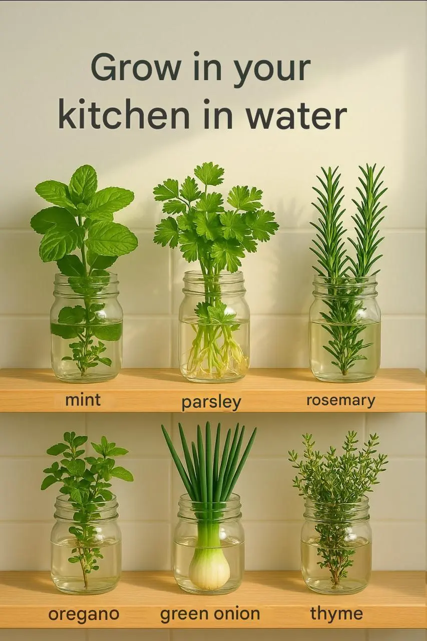 Aromatic herbs: 10 plants to grow in water only all year round.